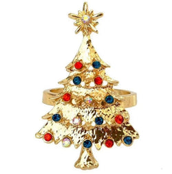 Napkin Rings Gold Christmas Tree - set of 4