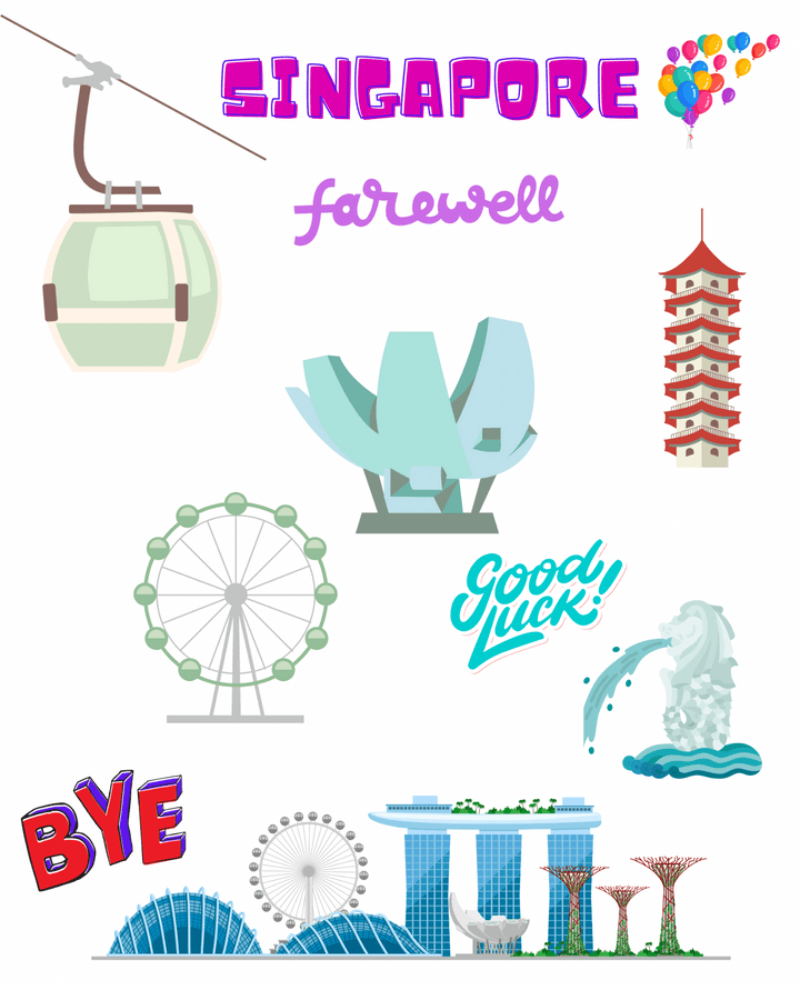 Singapore Farewell Card - 2 sizes
