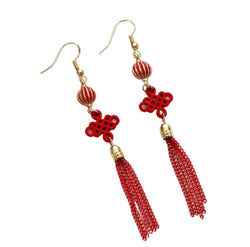 Red & Gold Chinese Knot Earrings - 2 models