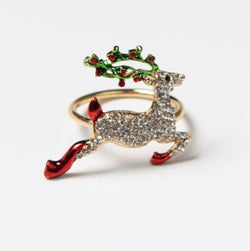 Napkin Rings Reindeer Diamante