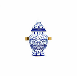 Napkin Rings Blue & White Ceramic Jar- set of 4
