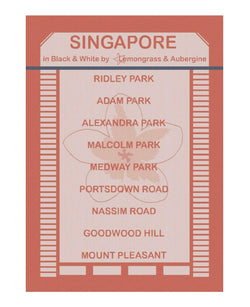 Singapore Black & White Parks Kitchen Towel Lemongrass & Aubergine