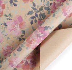 Wrapping Paper Flowers Pink - 4 sheets