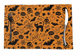 Halloween Placemat Orange Cats & Ghosts