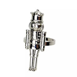 Napkin Rings Nutcracker Silver