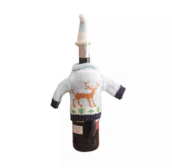 Christmas Red Jumper and wooly Hat Wine Bottle Cover