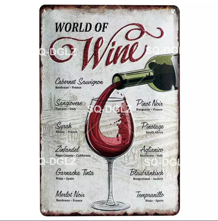 Tin Wall Poster - World of Wine