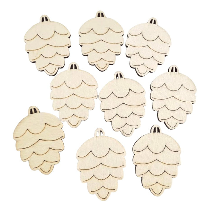 Wooden Pine Cones - set of 10 pieces