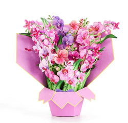 Greeting Card - Giant Flowers Bouquet pink