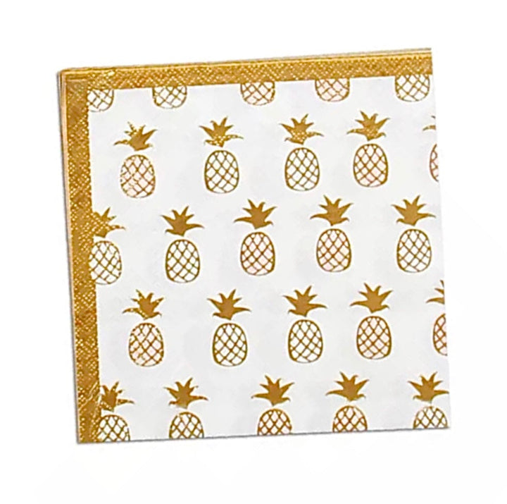 Pineapple Paper Napkins Gold