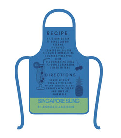Singapore Sling Recipe Apron - NEW COLOURS