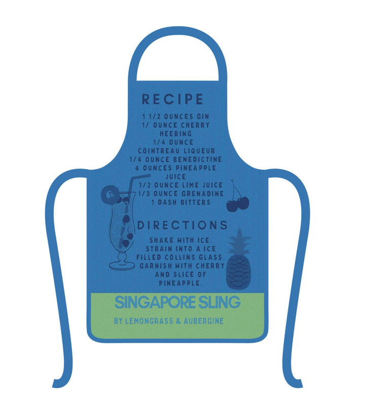 Singapore Sling Recipe Apron - NEW COLOURS