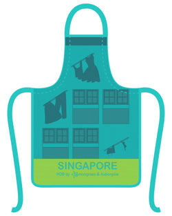 Singapore HDB Apron Lemongrass & Aubergine
