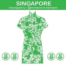 Singapore Cheongsam Paper Napkin - BUY 1 GET 1 FREE Lemongrass & Aubergine