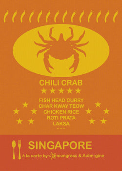 Singapore Chili Crab Kitchen Towel Lemongrass & Aubergine